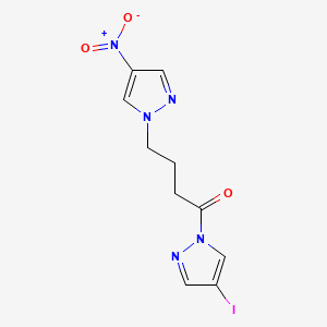 molecular formula C10H10IN5O3 B6069505 4-iodo-1-[4-(4-nitro-1H-pyrazol-1-yl)butanoyl]-1H-pyrazole 