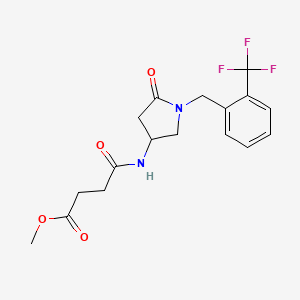 molecular formula C17H19F3N2O4 B6069535 methyl 4-oxo-4-({5-oxo-1-[2-(trifluoromethyl)benzyl]-3-pyrrolidinyl}amino)butanoate 