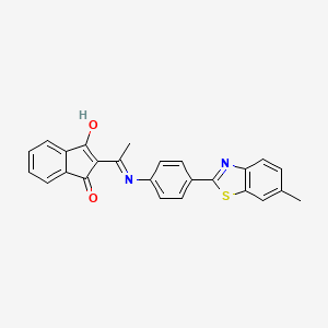 molecular formula C25H18N2O2S B6069545 2-(1-{[4-(6-methyl-1,3-benzothiazol-2-yl)phenyl]amino}ethylidene)-1H-indene-1,3(2H)-dione 