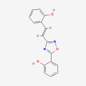 molecular formula C16H12N2O3 B6069553 2-{2-[5-(2-hydroxyphenyl)-1,2,4-oxadiazol-3-yl]vinyl}phenol 
