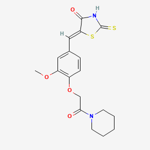 5-{3-methoxy-4-[2-oxo-2-(1-piperidinyl)ethoxy]benzylidene}-2-thioxo-1,3-thiazolidin-4-one