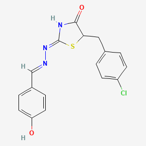 molecular formula C17H14ClN3O2S B6069567 4-hydroxybenzaldehyde [5-(4-chlorobenzyl)-4-oxo-1,3-thiazolidin-2-ylidene]hydrazone 