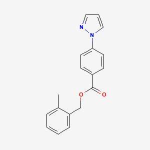 molecular formula C18H16N2O2 B6069575 2-methylbenzyl 4-(1H-pyrazol-1-yl)benzoate 