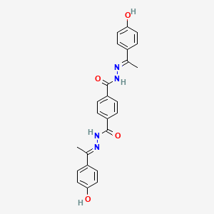 molecular formula C24H22N4O4 B6069578 N'~1~,N'~4~-bis[1-(4-hydroxyphenyl)ethylidene]terephthalohydrazide 