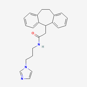 molecular formula C23H25N3O B6069582 2-(10,11-dihydro-5H-dibenzo[a,d][7]annulen-5-yl)-N-[3-(1H-imidazol-1-yl)propyl]acetamide 