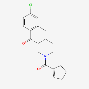 molecular formula C19H22ClNO2 B6069585 (4-chloro-2-methylphenyl)[1-(1-cyclopenten-1-ylcarbonyl)-3-piperidinyl]methanone 