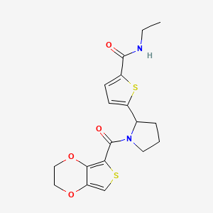 molecular formula C18H20N2O4S2 B6069606 5-[1-(2,3-dihydrothieno[3,4-b][1,4]dioxin-5-ylcarbonyl)-2-pyrrolidinyl]-N-ethyl-2-thiophenecarboxamide 