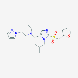 N-ethyl-N-({1-isobutyl-2-[(tetrahydro-2-furanylmethyl)sulfonyl]-1H-imidazol-5-yl}methyl)-2-(1H-pyrazol-1-yl)ethanamine