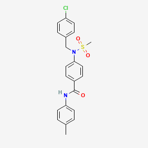 molecular formula C22H21ClN2O3S B6069610 4-[(4-chlorobenzyl)(methylsulfonyl)amino]-N-(4-methylphenyl)benzamide 