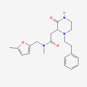 N-methyl-N-[(5-methyl-2-furyl)methyl]-2-[3-oxo-1-(2-phenylethyl)-2-piperazinyl]acetamide