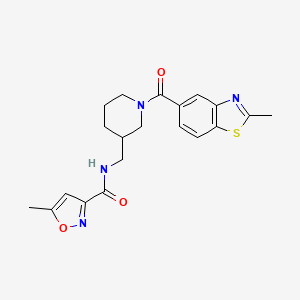 molecular formula C20H22N4O3S B6069632 5-methyl-N-({1-[(2-methyl-1,3-benzothiazol-5-yl)carbonyl]-3-piperidinyl}methyl)-3-isoxazolecarboxamide 