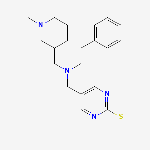 molecular formula C21H30N4S B6069639 N-[(1-methyl-3-piperidinyl)methyl]-N-{[2-(methylthio)-5-pyrimidinyl]methyl}-2-phenylethanamine 
