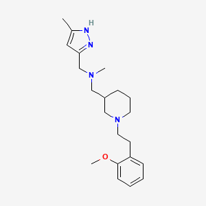 molecular formula C21H32N4O B6069655 ({1-[2-(2-methoxyphenyl)ethyl]-3-piperidinyl}methyl)methyl[(3-methyl-1H-pyrazol-5-yl)methyl]amine 