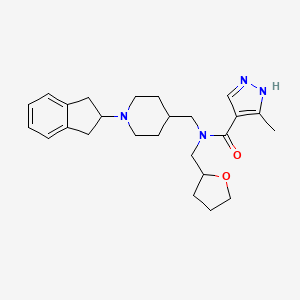 molecular formula C25H34N4O2 B6069662 N-{[1-(2,3-dihydro-1H-inden-2-yl)-4-piperidinyl]methyl}-3-methyl-N-(tetrahydro-2-furanylmethyl)-1H-pyrazole-4-carboxamide 