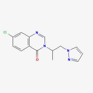 molecular formula C14H13ClN4O B6069666 7-chloro-3-[1-methyl-2-(1H-pyrazol-1-yl)ethyl]quinazolin-4(3H)-one 