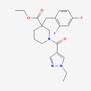 molecular formula C21H25F2N3O3 B6069721 ethyl 3-(2,4-difluorobenzyl)-1-[(1-ethyl-1H-pyrazol-4-yl)carbonyl]-3-piperidinecarboxylate 