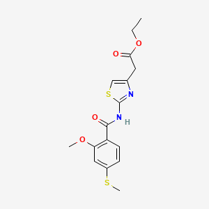 molecular formula C16H18N2O4S2 B6069732 ethyl (2-{[2-methoxy-4-(methylthio)benzoyl]amino}-1,3-thiazol-4-yl)acetate 