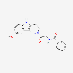 molecular formula C21H21N3O3 B6069740 N-[2-(8-methoxy-1,3,4,5-tetrahydro-2H-pyrido[4,3-b]indol-2-yl)-2-oxoethyl]benzamide 