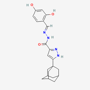 molecular formula C21H24N4O3 B6069759 3-(1-adamantyl)-N'-(2,4-dihydroxybenzylidene)-1H-pyrazole-5-carbohydrazide 
