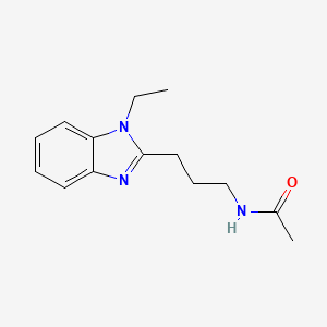 molecular formula C14H19N3O B6069785 N-[3-(1-ethyl-1H-benzimidazol-2-yl)propyl]acetamide 