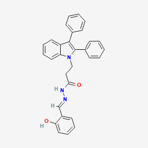 molecular formula C30H25N3O2 B6069788 3-(2,3-diphenyl-1H-indol-1-yl)-N'-(2-hydroxybenzylidene)propanohydrazide 