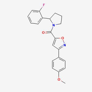 molecular formula C21H19FN2O3 B6069810 5-{[2-(2-fluorophenyl)-1-pyrrolidinyl]carbonyl}-3-(4-methoxyphenyl)isoxazole 