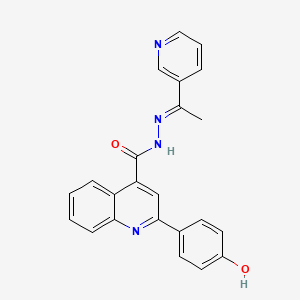 molecular formula C23H18N4O2 B6069812 2-(4-hydroxyphenyl)-N'-[1-(3-pyridinyl)ethylidene]-4-quinolinecarbohydrazide 