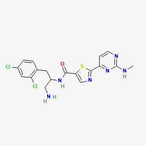molecular formula C18H18Cl2N6OS B606985 N-[1-氨基-3-(2,4-二氯苯基)丙烷-2-基]-2-[2-(甲基氨基)嘧啶-4-基]-1,3-噻唑-5-甲酰胺 CAS No. 1261080-40-3