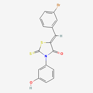 molecular formula C16H10BrNO2S2 B6069852 5-(3-bromobenzylidene)-3-(3-hydroxyphenyl)-2-thioxo-1,3-thiazolidin-4-one 