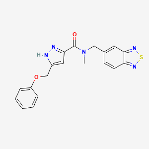 molecular formula C19H17N5O2S B6069856 N-(2,1,3-benzothiadiazol-5-ylmethyl)-N-methyl-5-(phenoxymethyl)-1H-pyrazole-3-carboxamide 