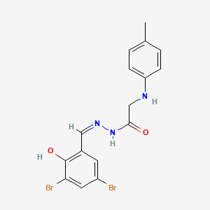 molecular formula C16H15Br2N3O2 B6069860 N'-(3,5-dibromo-2-hydroxybenzylidene)-2-[(4-methylphenyl)amino]acetohydrazide 