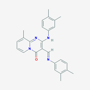 molecular formula C26H26N4O B6069878 2-[(3,4-dimethylphenyl)amino]-3-{[(3,4-dimethylphenyl)imino]methyl}-9-methyl-4H-pyrido[1,2-a]pyrimidin-4-one 