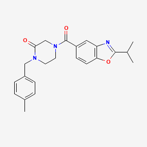 molecular formula C23H25N3O3 B6069888 4-[(2-isopropyl-1,3-benzoxazol-5-yl)carbonyl]-1-(4-methylbenzyl)-2-piperazinone 