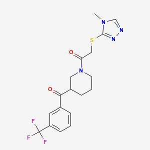 molecular formula C18H19F3N4O2S B6069904 (1-{[(4-methyl-4H-1,2,4-triazol-3-yl)thio]acetyl}-3-piperidinyl)[3-(trifluoromethyl)phenyl]methanone 