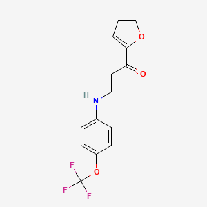 molecular formula C14H12F3NO3 B6069923 1-(2-furyl)-3-{[4-(trifluoromethoxy)phenyl]amino}propan-1-one 