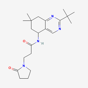 molecular formula C21H32N4O2 B6069929 N-(2-tert-butyl-7,7-dimethyl-5,6,7,8-tetrahydro-5-quinazolinyl)-3-(2-oxo-1-pyrrolidinyl)propanamide 