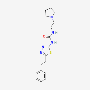 molecular formula C17H23N5OS B6069953 N-[5-(2-phenylethyl)-1,3,4-thiadiazol-2-yl]-N'-(2-pyrrolidin-1-ylethyl)urea 