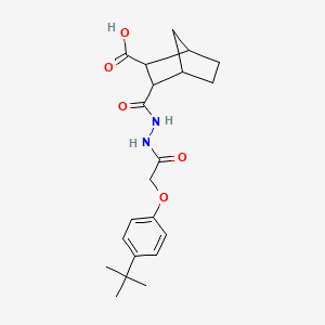 molecular formula C21H28N2O5 B6069963 3-({2-[(4-tert-butylphenoxy)acetyl]hydrazino}carbonyl)bicyclo[2.2.1]heptane-2-carboxylic acid 