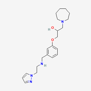 molecular formula C21H32N4O2 B6069968 1-(1-azepanyl)-3-[3-({[2-(1H-pyrazol-1-yl)ethyl]amino}methyl)phenoxy]-2-propanol 