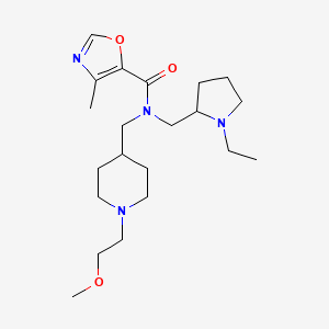 molecular formula C21H36N4O3 B6069988 N-[(1-ethyl-2-pyrrolidinyl)methyl]-N-{[1-(2-methoxyethyl)-4-piperidinyl]methyl}-4-methyl-1,3-oxazole-5-carboxamide 