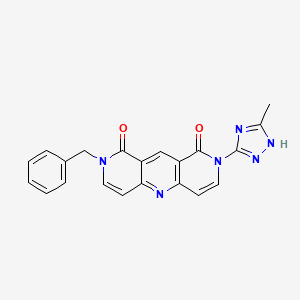 molecular formula C21H16N6O2 B6069998 2-benzyl-8-(3-methyl-1H-1,2,4-triazol-5-yl)pyrido[4,3-b]-1,6-naphthyridine-1,9(2H,8H)-dione 