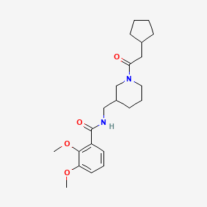 molecular formula C22H32N2O4 B6070025 N-{[1-(cyclopentylacetyl)-3-piperidinyl]methyl}-2,3-dimethoxybenzamide 