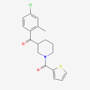 molecular formula C18H18ClNO2S B6070028 (4-chloro-2-methylphenyl)[1-(2-thienylcarbonyl)-3-piperidinyl]methanone 