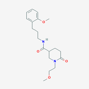 molecular formula C19H28N2O4 B6070056 1-(2-methoxyethyl)-N-[3-(2-methoxyphenyl)propyl]-6-oxo-3-piperidinecarboxamide 