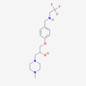 molecular formula C17H26F3N3O2 B6070058 1-(4-methyl-1-piperazinyl)-3-(4-{[(2,2,2-trifluoroethyl)amino]methyl}phenoxy)-2-propanol 