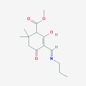 molecular formula C14H21NO4 B6070069 methyl 2,2-dimethyl-4,6-dioxo-5-[(propylamino)methylene]cyclohexanecarboxylate 