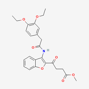 molecular formula C25H27NO7 B6070076 methyl 4-(3-{[(3,4-diethoxyphenyl)acetyl]amino}-1-benzofuran-2-yl)-4-oxobutanoate 