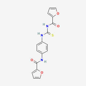 molecular formula C17H13N3O4S B6070082 N-(4-{[(2-furoylamino)carbonothioyl]amino}phenyl)-2-furamide 