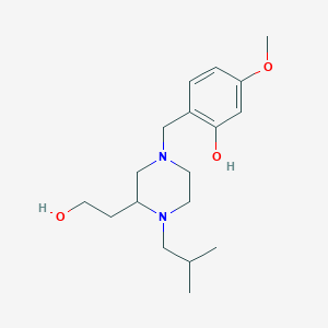 molecular formula C18H30N2O3 B6070090 2-{[3-(2-hydroxyethyl)-4-isobutyl-1-piperazinyl]methyl}-5-methoxyphenol 