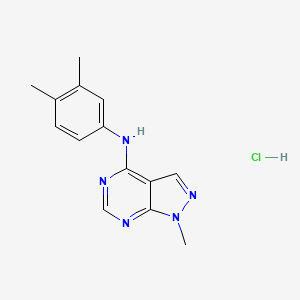 molecular formula C14H16ClN5 B6070106 N-(3,4-dimethylphenyl)-1-methyl-1H-pyrazolo[3,4-d]pyrimidin-4-amine hydrochloride 
